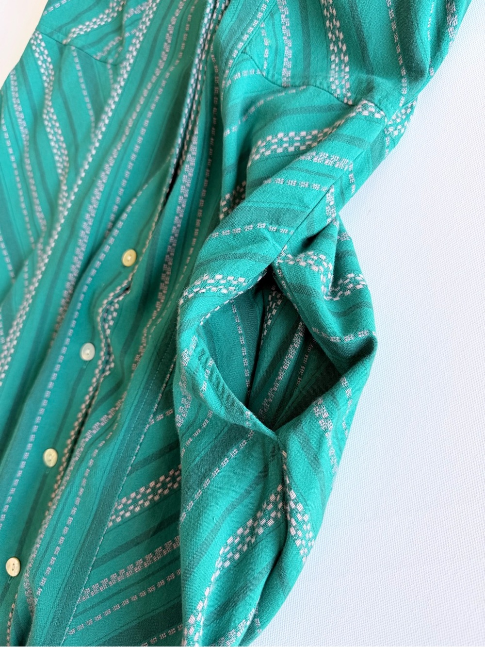 J. Jill Dobby Dress Green Striped Button Front Maxi Dress XS - Picture 10 of 15